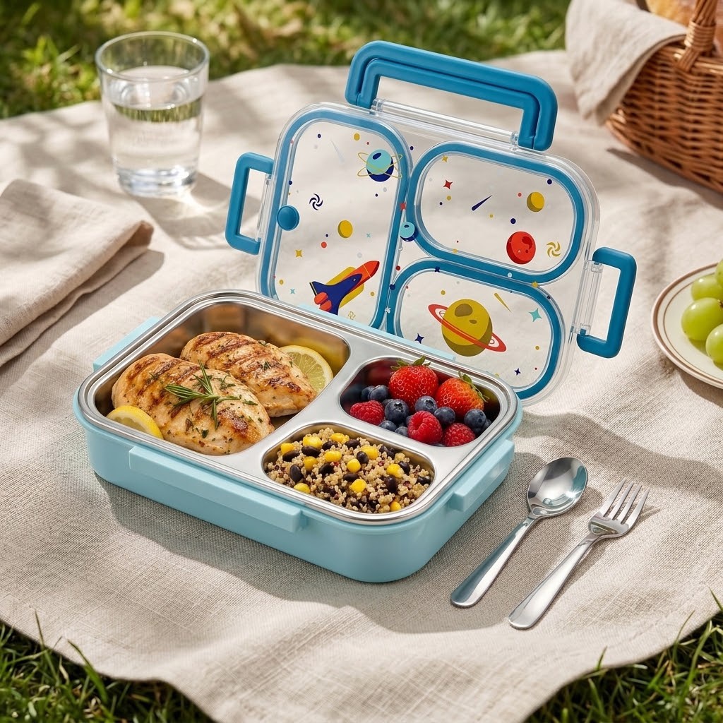 Meal Prep Microwave - 900 мл. Милый ланч-бокс из нержавеющей