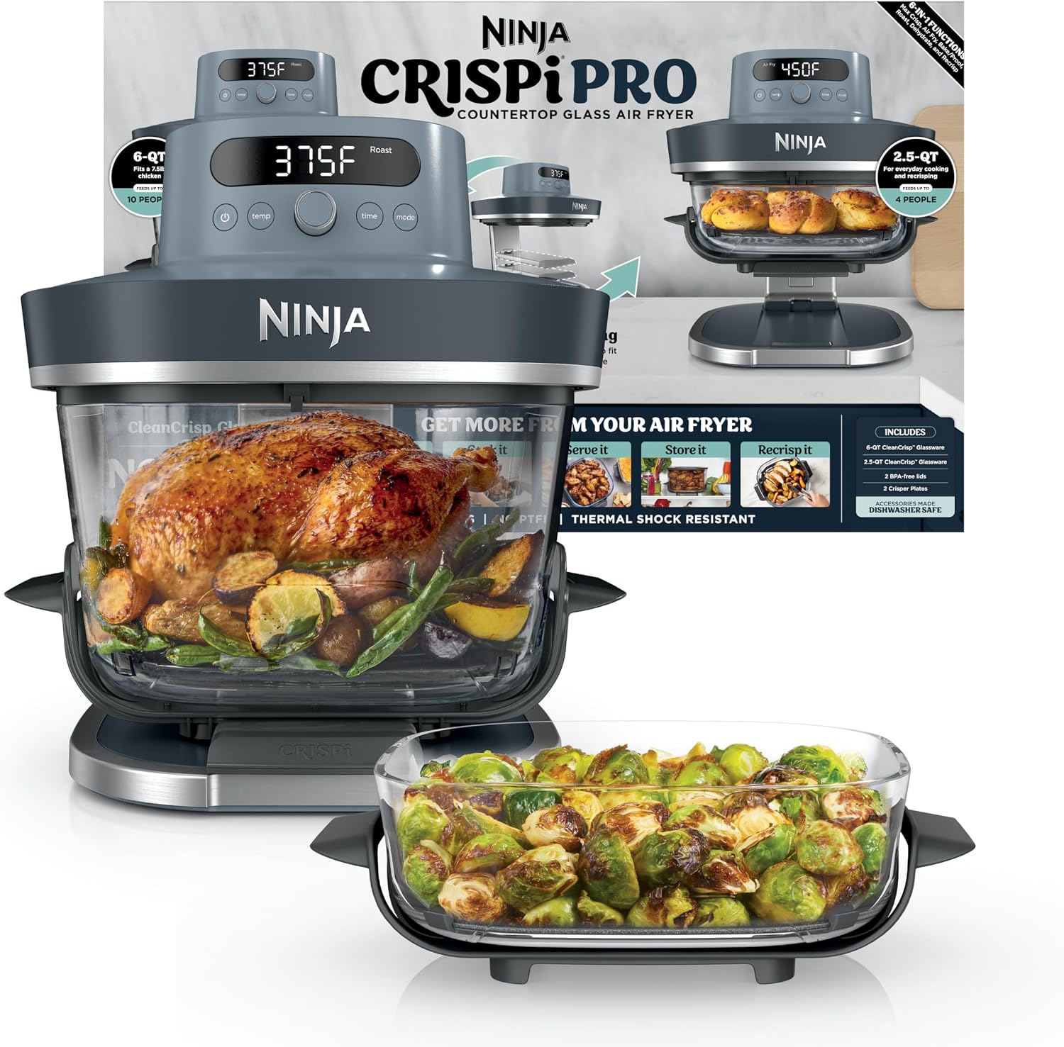 Мультипечь Ninja Crispi Pro 6- – обзор и цена Meal Prep Microwave